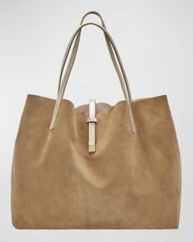 Luna Metallic Mixed Leather Reversible Tote Bag