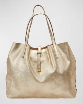 Luna Metallic Mixed Leather Reversible Tote Bag