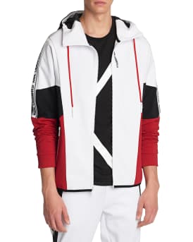 Karl Lagerfeld Paris Men s Colorblock Logo Tape Zip Hoodie Neiman Marcus