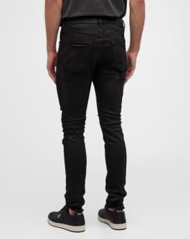 Men's Slim-Fit Coated Dark-Wash Jeans