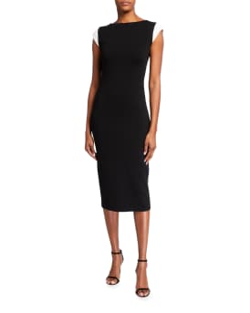 Escada Darie Contrast Cap Sleeve Sheath Dress Neiman Marcus