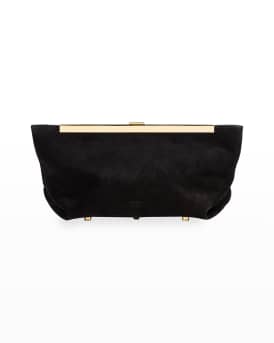 Khaite The Aimee Envelope Pleat Leather Clutch