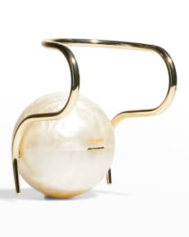 Pearl Acrylic Metal Top-Handle Bag