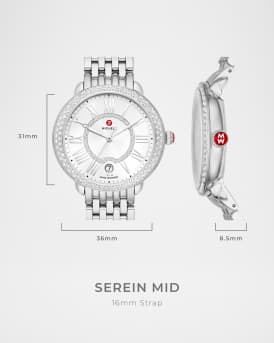 Serein Mid Diamond Dial Watch in Silver/Gold