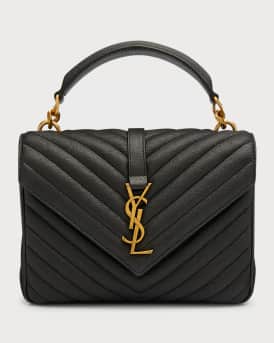 College Medium Flap YSL Shoulder Bag in Quilted Leather