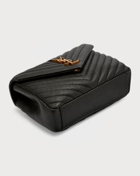 College Medium Flap YSL Shoulder Bag in Quilted Leather