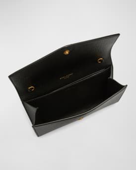 Uptown YSL Wallet on Chain in Grained Leather