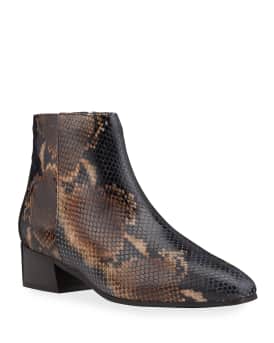 Aquatalia Fuoco Snake Print Zip Booties Neiman Marcus