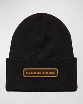 Men's Emblem Rib-Knit Wool Beanie Hat