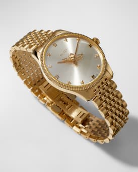 36mm G-Timeless Bee Watch with Bracelet Strap, Gold/Silver