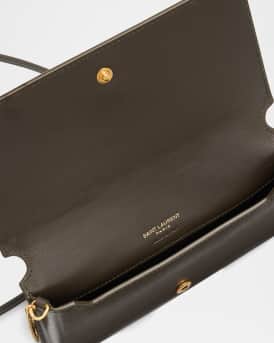 YSL Monogram Phone Holder Crossbody Bag in Leather