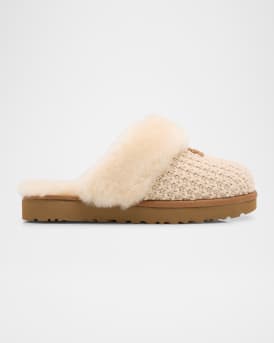 Cozy Knit Shearling Slippers