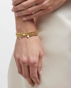 4mm Gold Bead Bracelet with Diamond Bead - Zoe Lev Jewelry