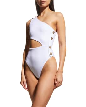 Rhea One Shoulder Asymmetric Cutout One Piece Swimsuit