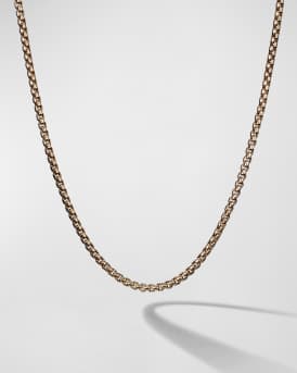 Men's Box Chain Necklace in 18K Gold, 2.7mm, 20"L