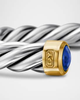 6mm Men's Cable Cuff Bracelet in Silver