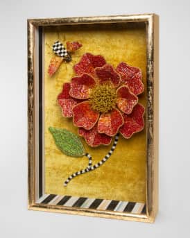 Beaded Peony Shadow Box