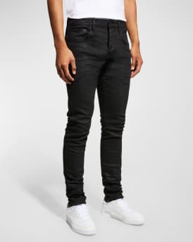 Men's P001 Black Resin Skinny Jeans