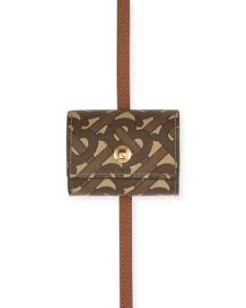 Burberry Monogram Print E-canvas and Leather Lanyard 