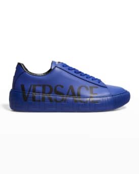 Versace Men s Logo Leather Low Top Sneakers Neiman Marcus