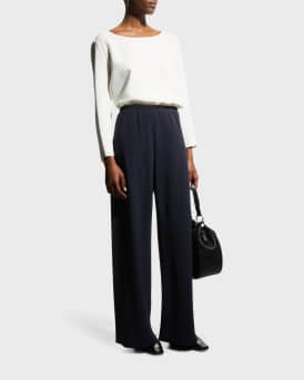 Gala Wide-Leg Crepe Pants
