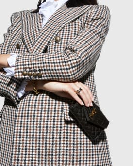 Envelope Small YSL Flap Wallet in Grained Leather