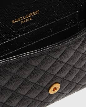 Envelope Small YSL Flap Wallet in Grained Leather
