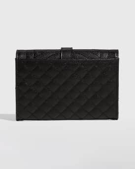 Envelope Small YSL Flap Wallet in Grained Leather