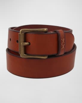 Men s Flat Panel Leather Belt