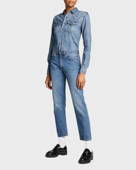 Leather Triangle Logo Loafers