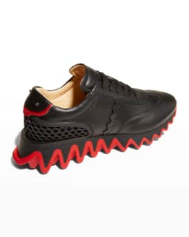 Men's Loubishark Flat Leather Red-Sole Runner Sneakers