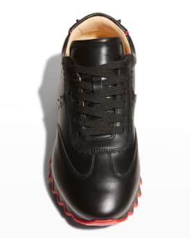 Men's Loubishark Flat Leather Red-Sole Runner Sneakers