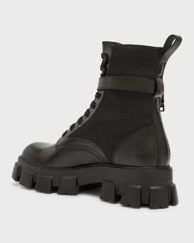 Men's Re-Nylon & Leather Zip Pocket Combat Boots