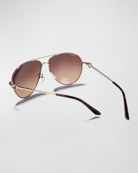 Men's Gradient Metal Aviator Sunglasses
