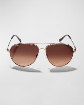 Men's Gradient Metal Aviator Sunglasses