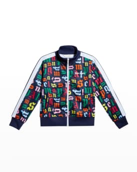 Palm Angels Boy's Multicolor Logo Monogram Track Jacket, Size 4-12