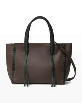 Callista Bicolor Topstitch Mini Tote Bag Neiman Marcus