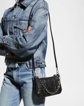 Delmy Visetos Mini Logo Chain Shoulder Bag