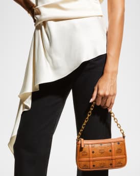 Delmy Visetos Mini Logo Chain Shoulder Bag