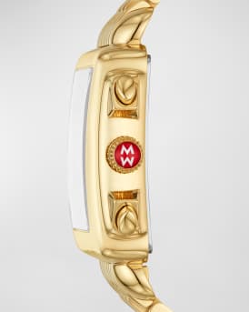 Deco Gold-Tone Diamond Dial Watch