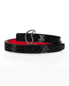 CL Patent Snake-Embossed Leather Belt
