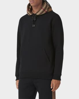 Men's Check-Hood Pullover Sweatshirt