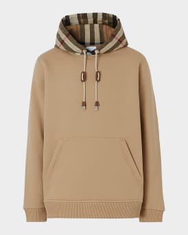 Men's Check-Hood Pullover Sweatshirt
