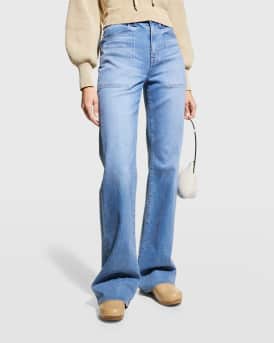 Crosbie Wide-Leg Jeans with Pocket Details