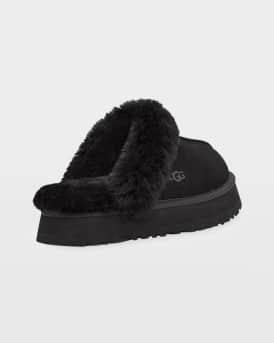 Disquette Suede & Shearling Platform Slippers