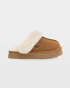 Disquette Suede & Shearling Platform Slippers
