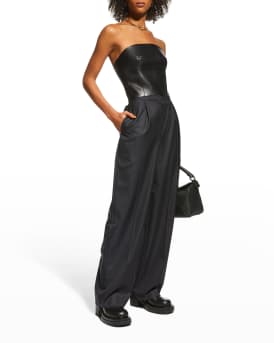 Loewe Leather Bustier Top in Black