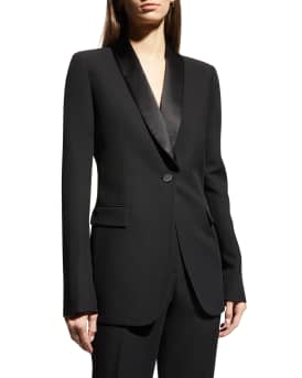 Lafayette 148 New York Sutton Satin Collar Smoking Jacket Neiman Marcus
