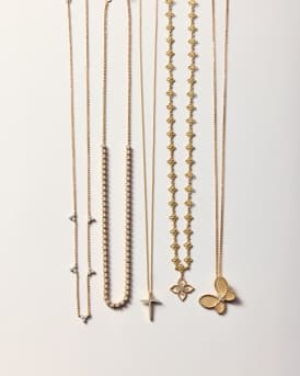 3-Diamond Cluster 5-Station Necklace