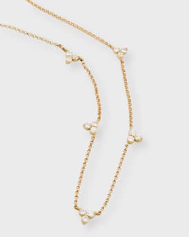 3-Diamond Cluster 5-Station Necklace